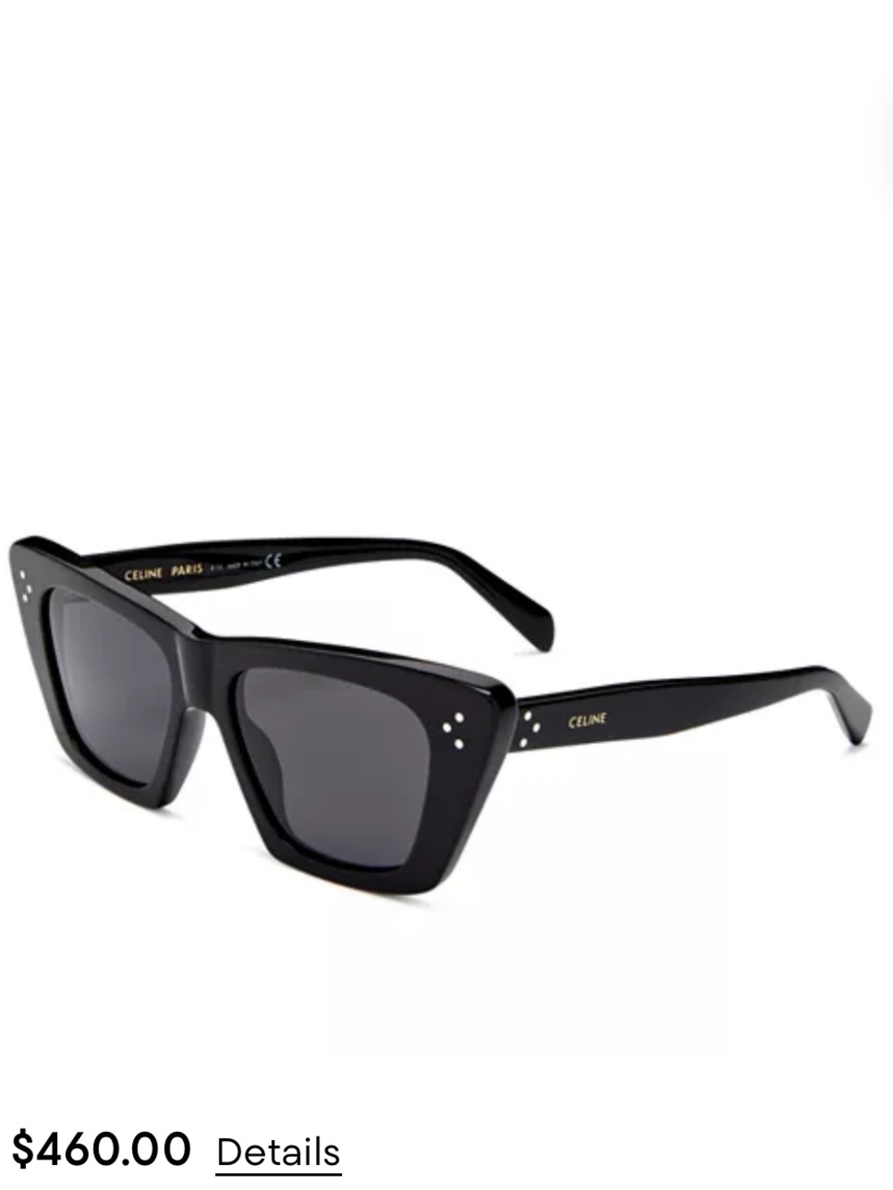 Celine Black Oversized Cat-Eye Sunglasses - Picture 5 of 6